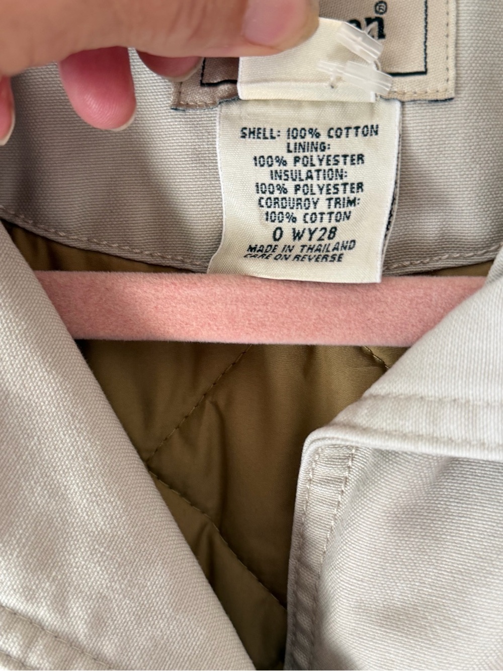 Women’s LL Bean Vintage Barn Jacket Tan Cotton Lined Size Large Regular - Picture 6 of 14